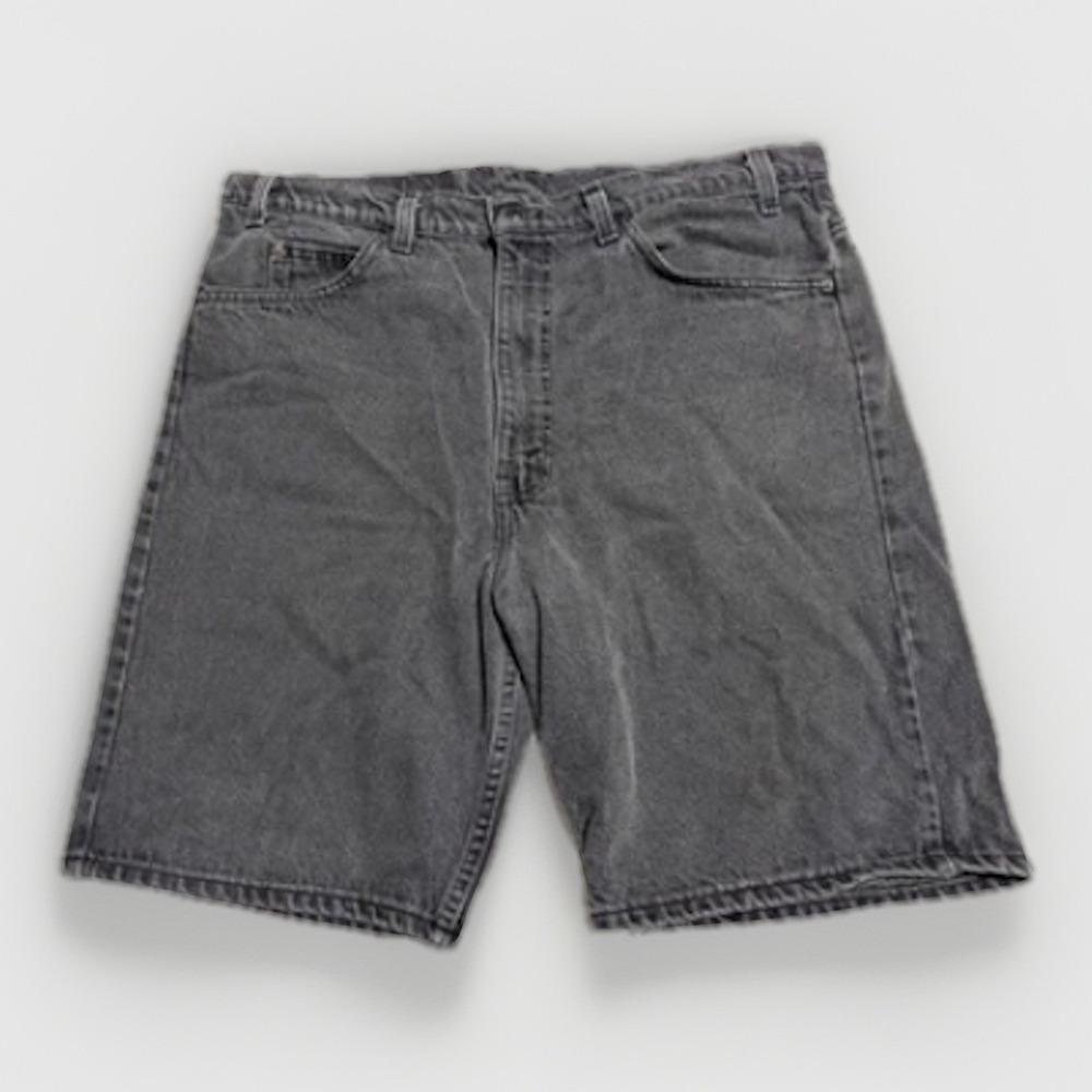 Vintage Levis 505 Orange Tab Denim Shorts Men W38‎ Black Gray 90s